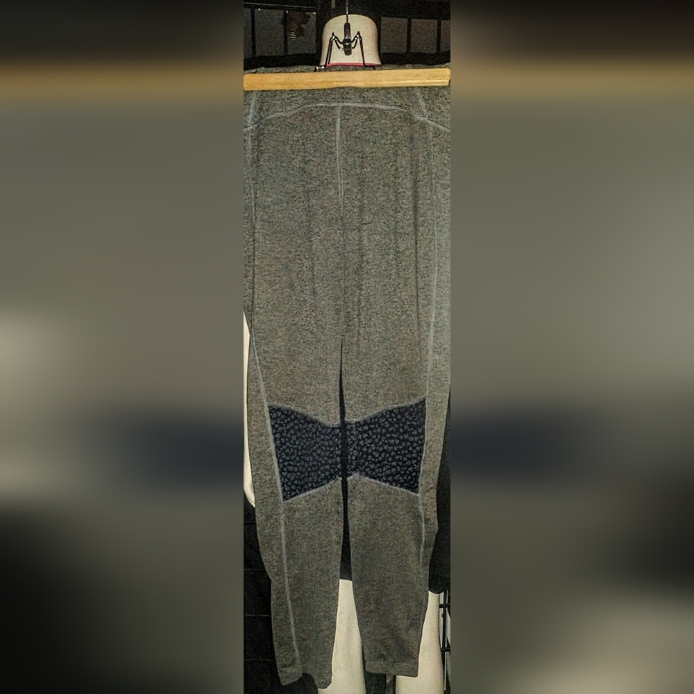 "Morgan" Grey Leggings w|Animal Print Embellishment